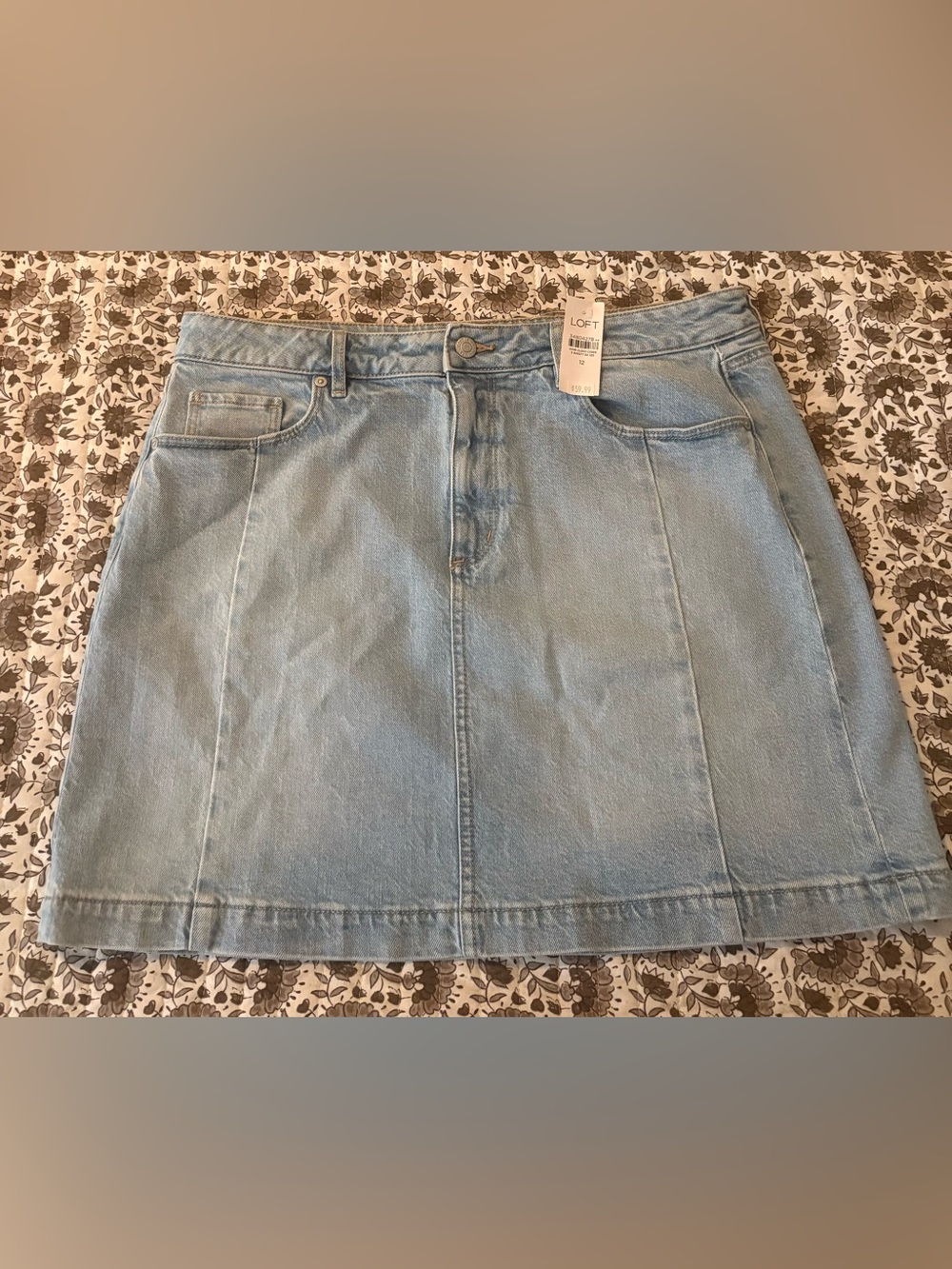 LOFT Light Wash Denim Skirt - Pale Blue